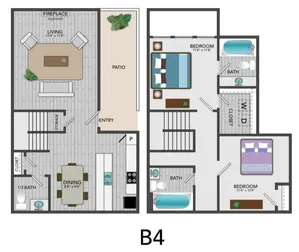 B4 - Townhome floor plan diagram