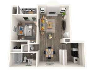 A floor plan diagram