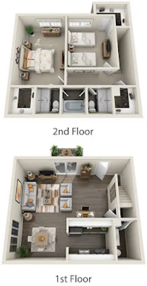 B2 - Townhome floor plan diagram